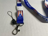 Puerto Rico Flag Landyard with White Clip