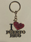 I Love Puerto Rico Heart Keychain