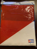 3x5 Cuba flag banner in sealed plastic packaging with grommets for hanging.