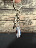 Puerto Rico Round flag keychain