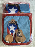 Puerto Rico Kitchen Pot Holder and Mitts 2 Piece Set Instrument 