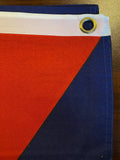 3x5 Cuban flag banner with white header strip and metal grommet, red and blue fabric panels.