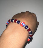 Puerto Rico Beads Flag elastic Bracelet 