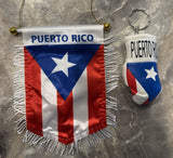 Puerto Rico Flag with a Mini Boxing Gloves Keychain 