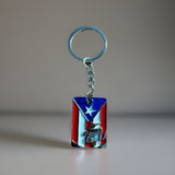 Puerto Rico Frog and Flag Keychain 