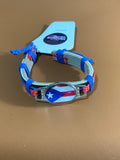 Puerto Rico Flag Leather Bracelet Oval