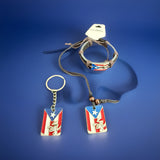 Puerto Rico Frog Lot, Bracelet, Necklace and Keychain Lot 3 Pieces