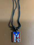 Puerto Rico Flag with a Coqui Necklace