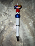 Puerto Rico Custom Handmade Beaded Pen PR Map with Flag and Coqui