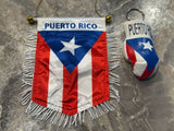 Puerto Rico Flag with a Mini Boxing Gloves Keychain 