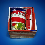 Puerto Rico Flag Cup, Mug with ceramic spoon