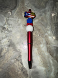 Puerto Rico Custom Handmade Beaded Pen PR Map with Flag and Coqui