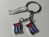 Cuba double flag keychain 