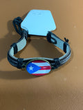 Puerto Rico Flag Leather Bracelet Oval