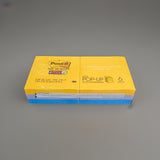 Post-it Super Sticky Notes, 90 sheets, 3"x3", Random Color 6 Pack