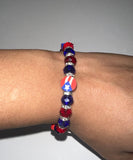 Puerto Rico Beads Flag elastic Bracelet 