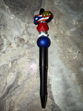 Puerto Rico Custom Handmade Beaded Pen PR Map with Flag and Coqui