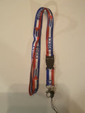 Cuba Flag Landyard with name tag holder Black Clip 
