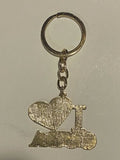 I Love Cuba Keychain with a Red Heart 