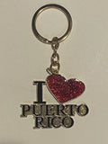 I Love Puerto Rico Heart Keychain 