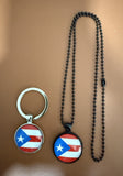 Puerto Rico Flag Set Necklace and Keychain 