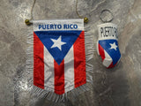 Puerto Rico Flag with a Mini Boxing Gloves Keychain 