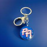 Puerto Rico Keychain with PR Initials