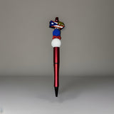 Puerto Rico Custom Handmade Beaded Pen PR Map with Flag and Coqui