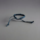 Puerto Rico Black Leather Bracelet with A Round Flag