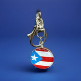 Puerto Rico Round flag keychain