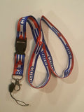 Cuba Flag Landyard with name tag holder Black Clip 