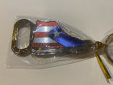 Puerto Rico Keychain Sneaker Flag with a bottle opener 