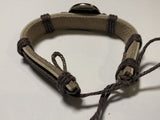 Puerto Rico Leather Bracelet With Round Flag 
