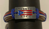 Puerto Rico Leather Cast Flag Bracelet 