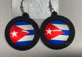 Cuban Flag Earrings Dangling Carnival Festival Flag