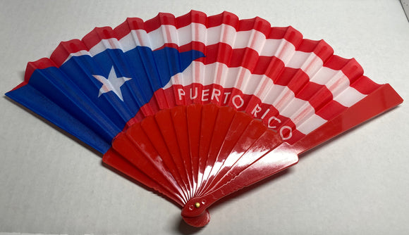 Puerto Rico Hand Fan 9” Plastic