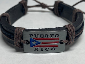 Puerto Rico Leather Cast Flag