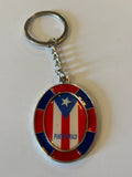 Puerto Rico Round Flag Keychain