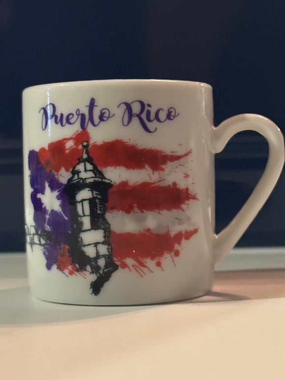 Puerto Rico Mini Cafecito Cup with Flag