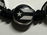 Black Puerto Rico/Cuba Flag Macrame  Bracelet