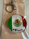 Mexico Keychain Round  Flag