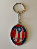 Puerto Rico Round Flag Keychain