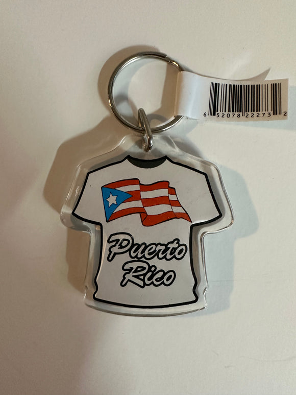 Puerto Rico Plastic Tshirt Keychain