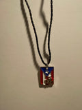 Puerto Rico Flag Necklace Cast with Coqui