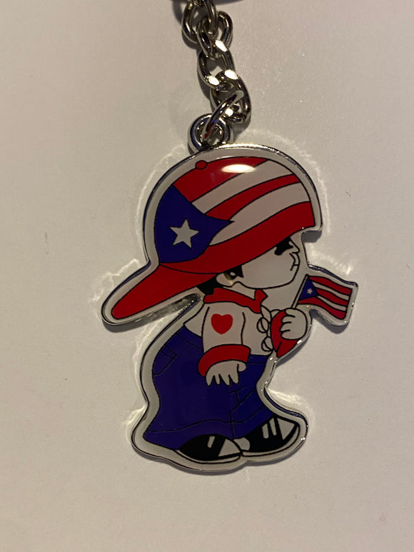 Puerto Rico Boricua Boy Keychain