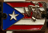 Puerto Rico Bracelet With Flag plate and  coqui