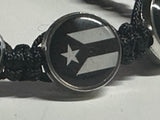 Black Puerto Rico/Cuba Flag Macrame  Bracelet