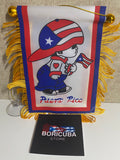 Puerto Rico Mini Boxing and Boricua Boy Mini Banner Flag Combo
