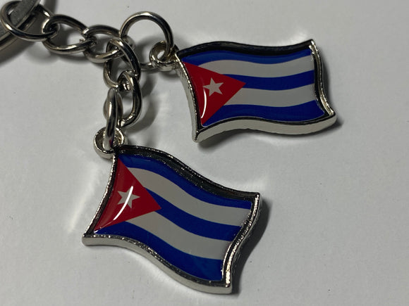 Cuba double flag keychain