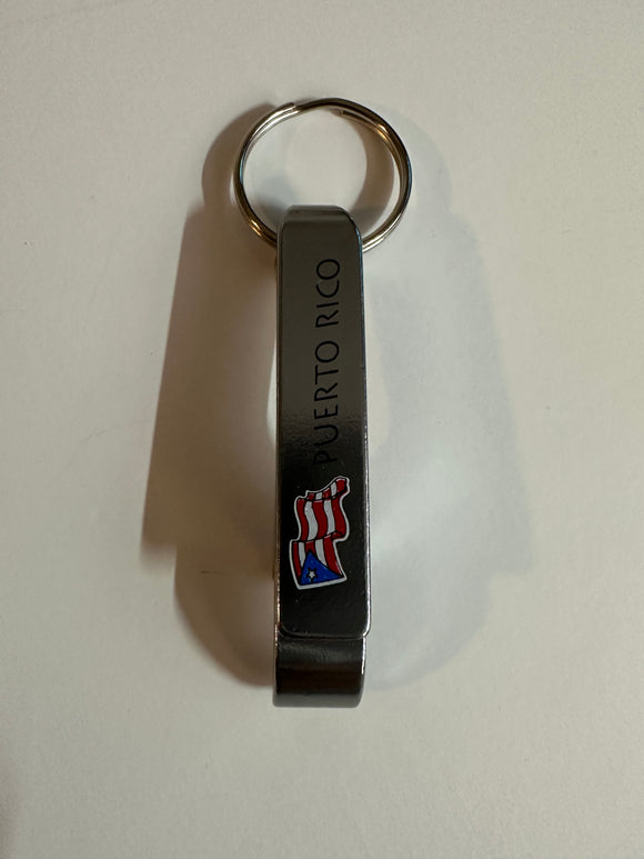 Puerto Rico Bottle Opener with Flag Keychain
